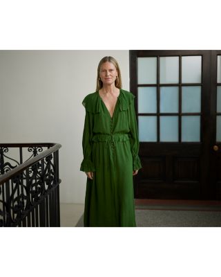 Frill Boho Midi Dress