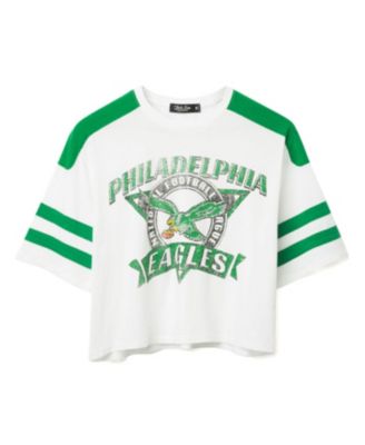  Women's NFL Philadelphia Eagles Striped Crop Tee
