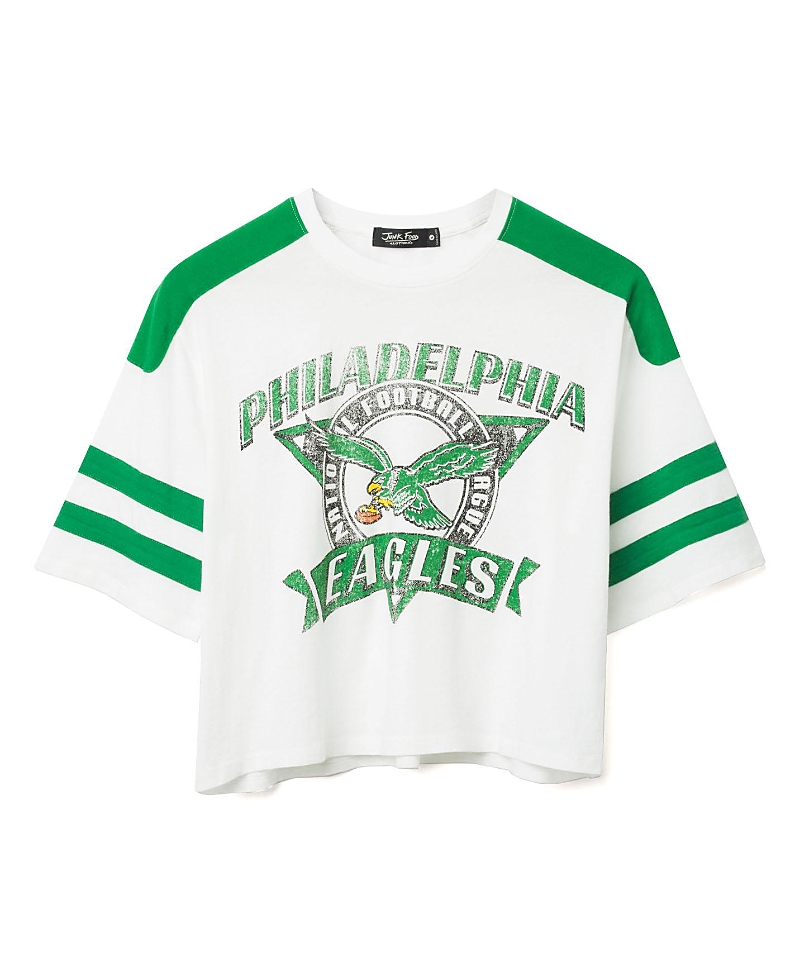 Junk Food Clothing Women's Nfl Philadelphia Eagles Striped Crop Tee