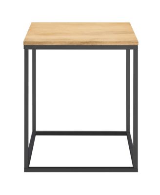 Zora Square Wood and Metal Side Table
