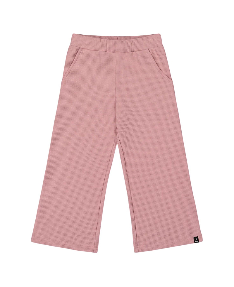 Deux Par Deux Waffle Flare Leg Pants In Pink