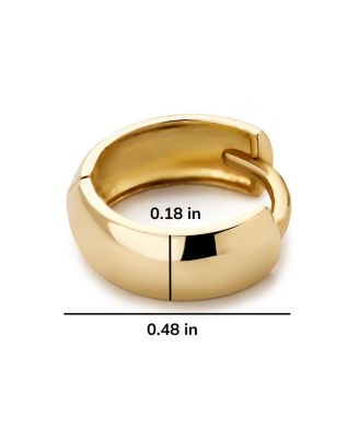  Solid Yellow Gold Bold Huggie Hoops Earrings