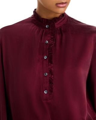 Sien Silk Ruffle Collar Blouse
