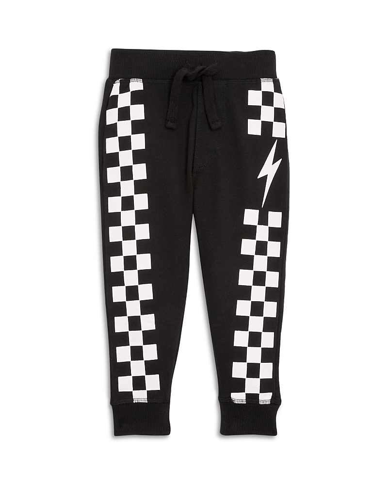 Mish Mish Boys' Check Jogger Pants - Little Kid In Black