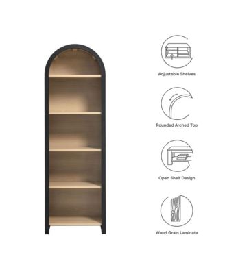 Evie Arched Narrow Bookcase Display Cabinet