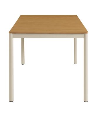 Finn 71" Outdoor Patio Aluminum Dining Table with Faux Wood Top