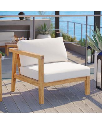  Bayport Outdoor Patio Teak Wood Left-Arm Chair