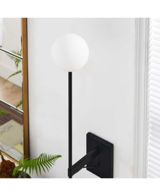  Riva White Globe Wall Sconce