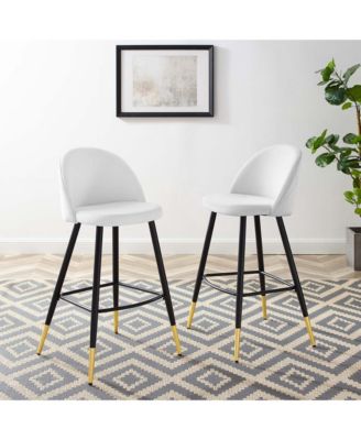 Cordial Performance Velvet Bar Stools, Set of 2