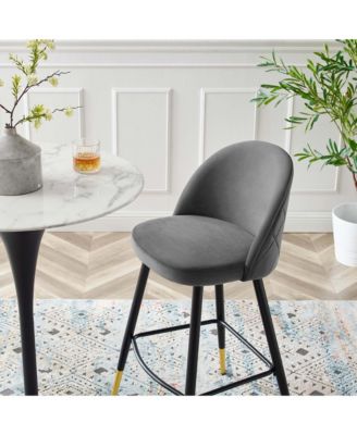 Cordial Performance Velvet Bar Stools, Set of 2