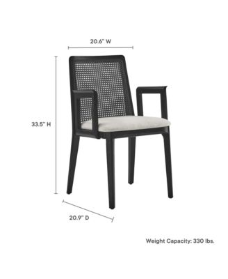 Monarch Wood and Rattan Dining Armchair
