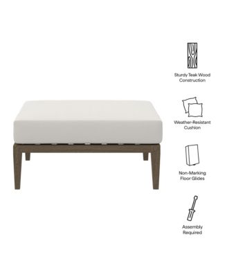 Northlake Outdoor Patio Teak Ottoman