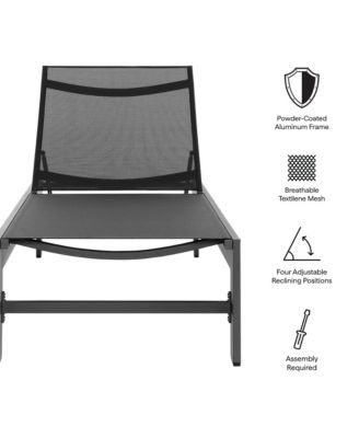 Tahoe Outdoor Patio Mesh and Aluminum Chaise Lounge