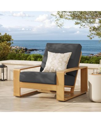 Lirienne Outdoor Patio Aluminum Faux Wood Armchair