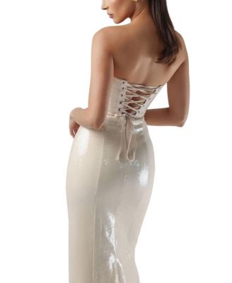Strapless Sequin Corset Maxi Dress