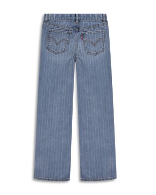 Girls' Textured Stripe Wide Leg Jeans - Big Kid