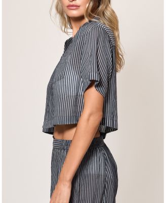 Le Boy Cotton/Silk Short Sleeve Cropped Shirt