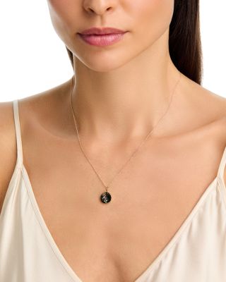 Multicolor Gemstone Disc Pendant Necklace in 14K Yellow Gold