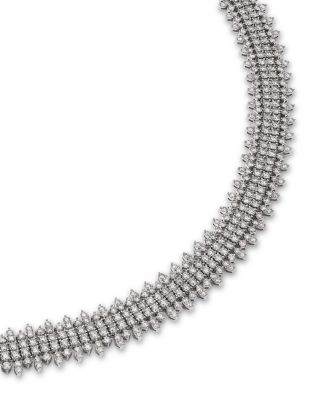 Luxe Collection Diamond Statement Choker Necklace in 14K White Gold, 15.0 tcw