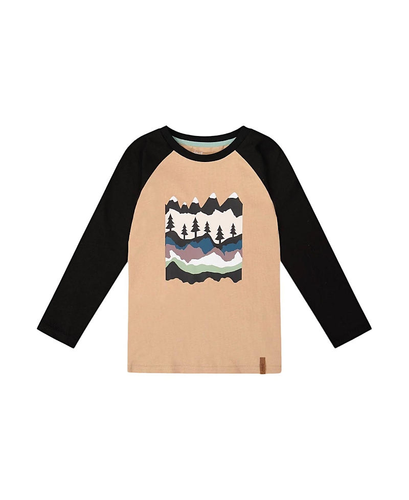 Deux Par Deux Long Raglan Sleeve Jersey Tee In Multi