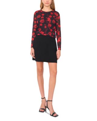 Floral Mesh Long Sleeve Top