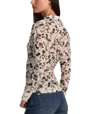 Portia Mesh Ruched Blouse