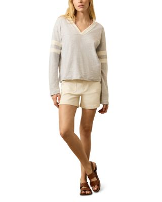 Slub Varsity V Neck Top