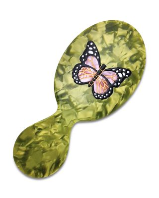 Pink Butterfly Hair Brush & Clip Gift Set