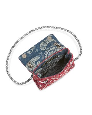 Soft Mini Kensington Woven Embellished Crossbody Bag