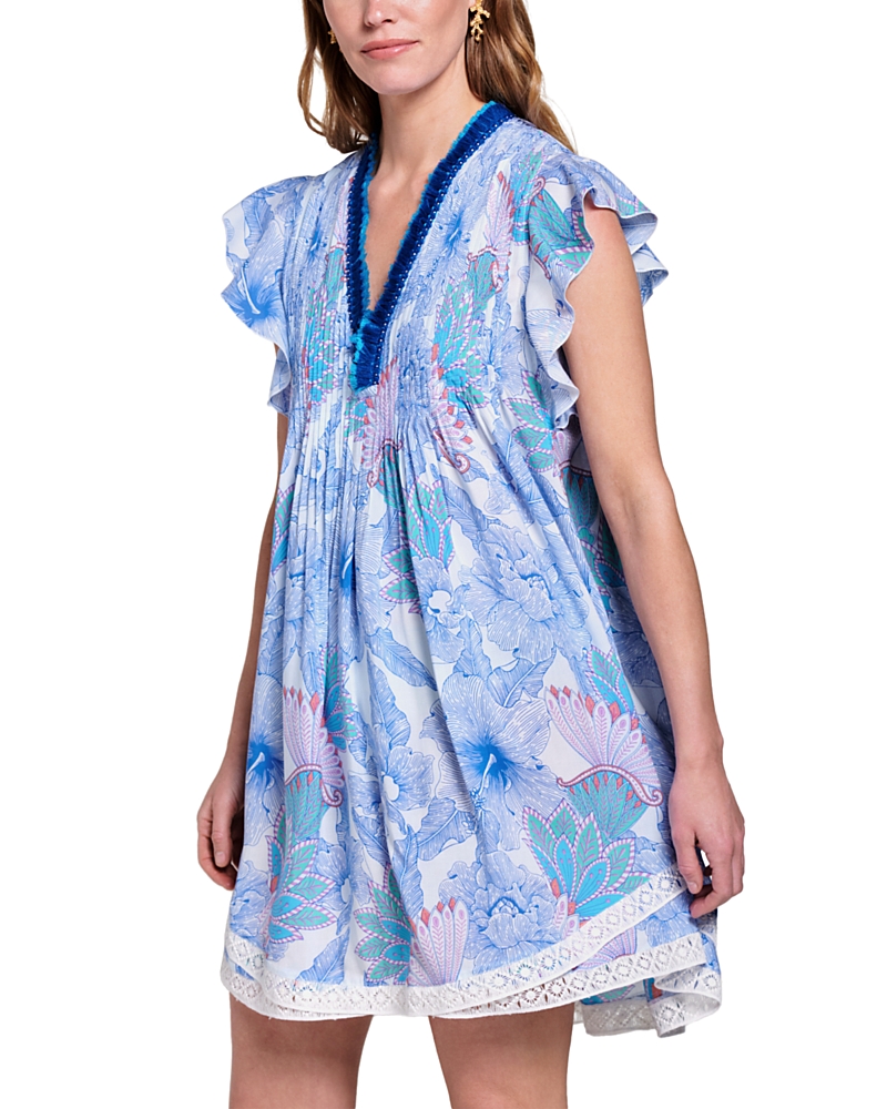 Poupette St Barth Sasha Mini Dress Cover Up In Blue