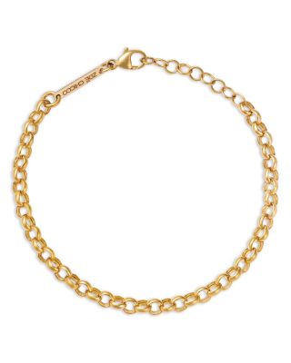 14K Yellow Gold Heavy Metal Rolo Link Chain Bracelet