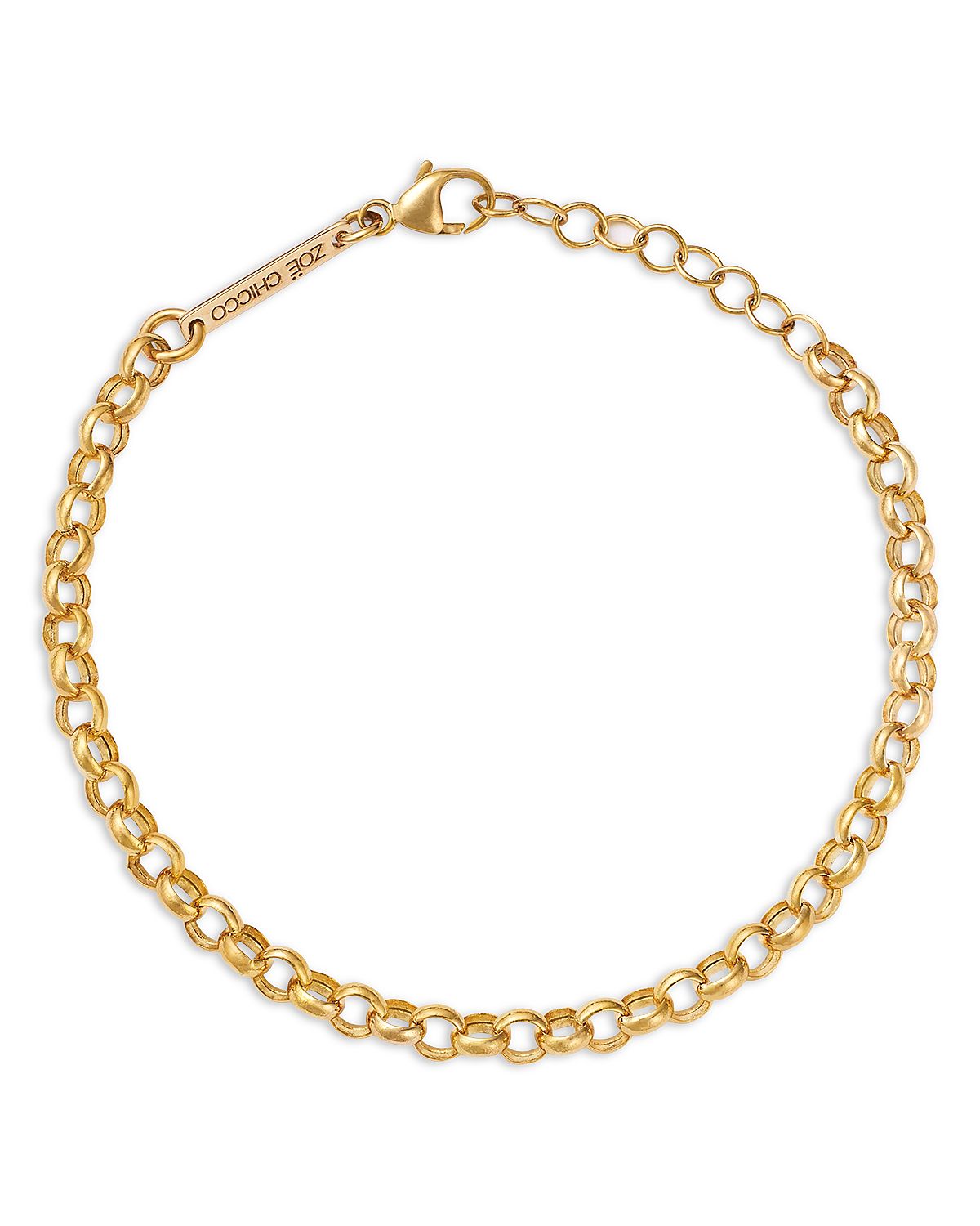 Zoe Chicco 14K Yellow Gold Heavy Metal Rolo Link Chain Bracelet