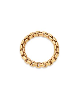 14K Yellow Gold Heavy Metal Large Box Link Soft Chain Ring