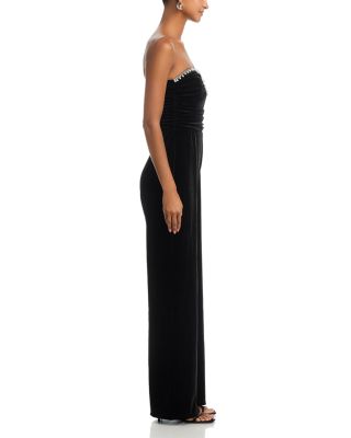 Strapless Velvet Jumpsuit - Exclusive