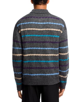 Wool Blend Sleeve Polo Sweater