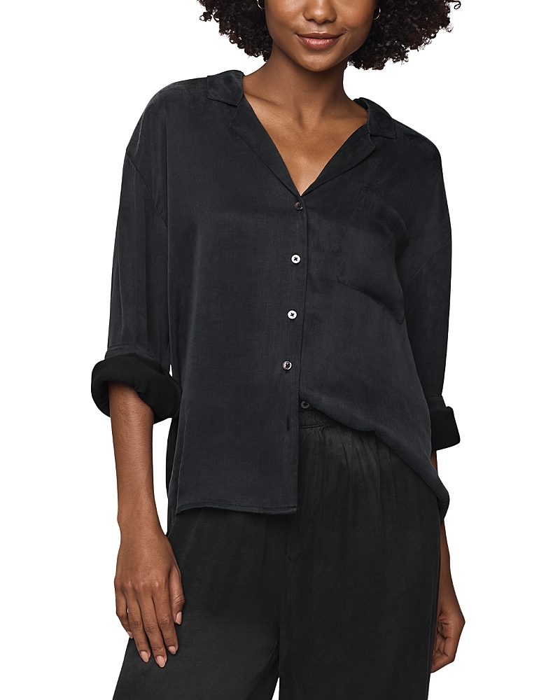 Splendid Serena Satin Top In Black