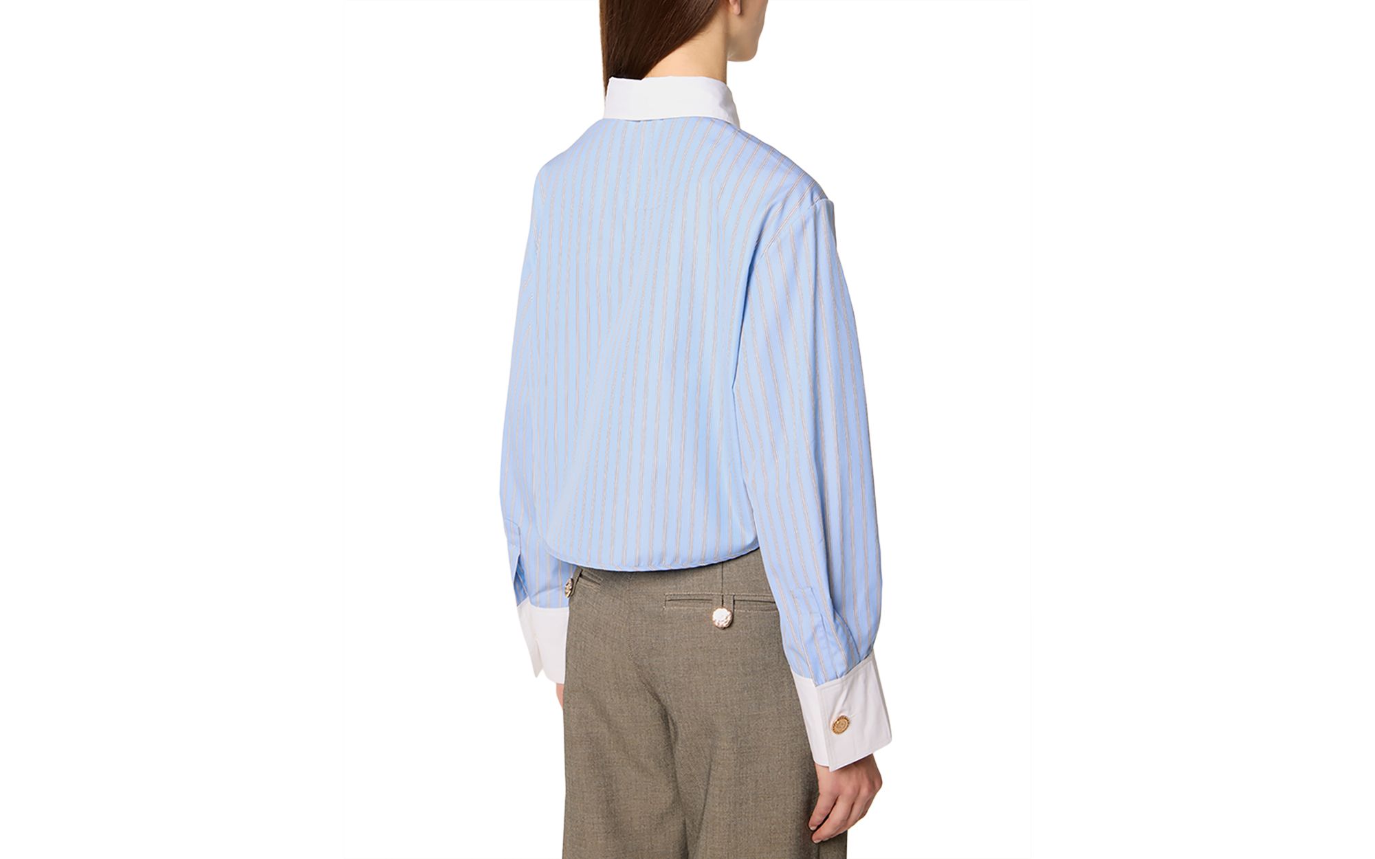 Cropped Shirt with Tie — Image 3