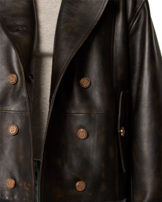 Double Breasted Leather Jacket