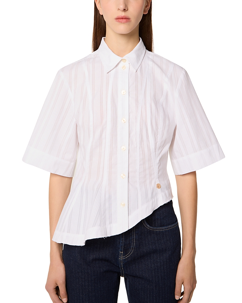 Tressé Tresse Shirt With Asymmetric Cutout In White