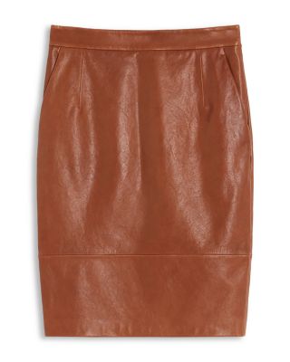 Weekend Signature Papaile Leather Pencil Skirt