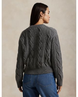 Cable Knit Wool Cashmere Cardigan Sweater