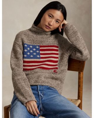 Flag Wool Blend Turtleneck Sweater