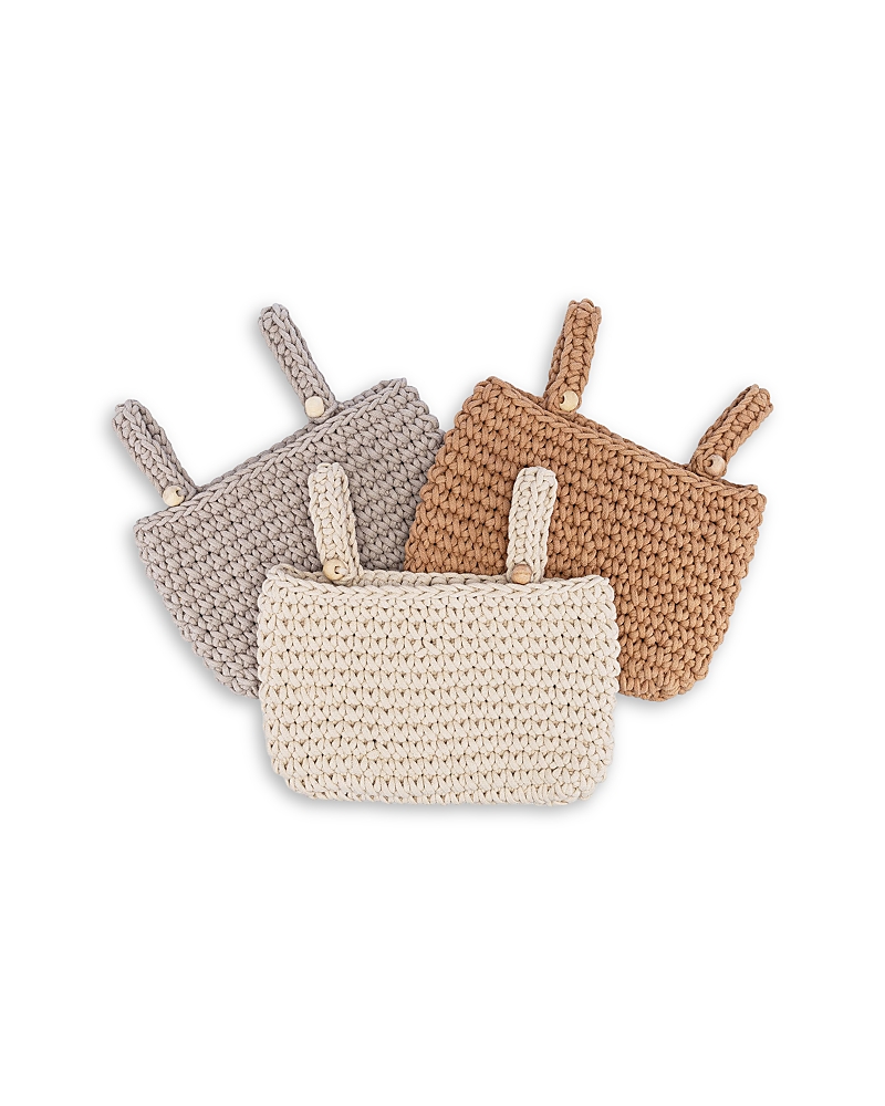 Crane Baby Charlie Farmhouse Crochet Crib Storage, 3 Pack In Multi
