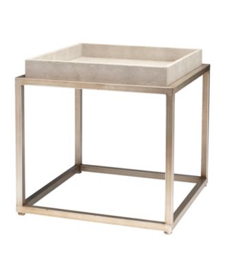 Jax Faux Leather Shagreen Square Side Table