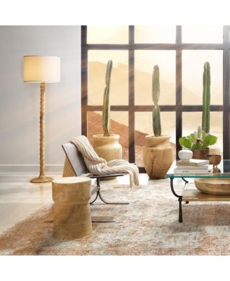 Barley Twist Floor Lamp, Natural Mango Wood