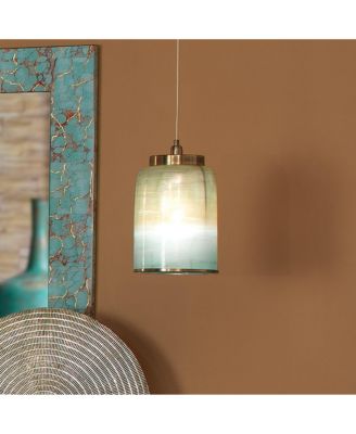 Vapor Aqua Metallic Glass 1 Light Pendant