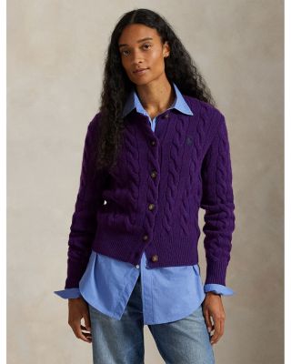 Cable Knit Wool Cashmere Cardigan