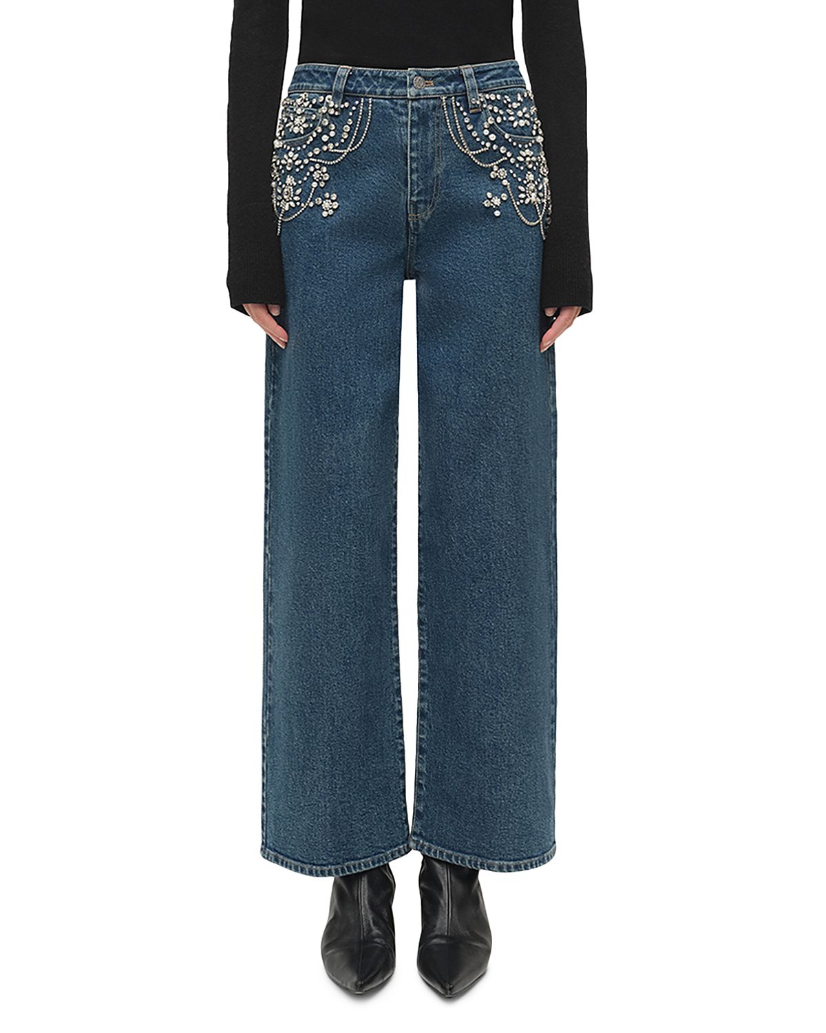 Simkhai Jude Mid Rise Embellished Jeans