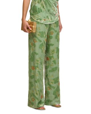 Stacie Silk Embroidered Pants