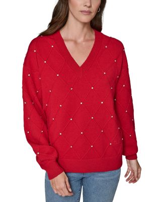Embellished V-Neck Sweater